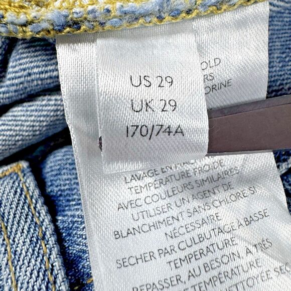 We The Free by Free People Womens Jeans Size 29 Blue Distressed Ripped Raw Hem - Picture 12 of 15